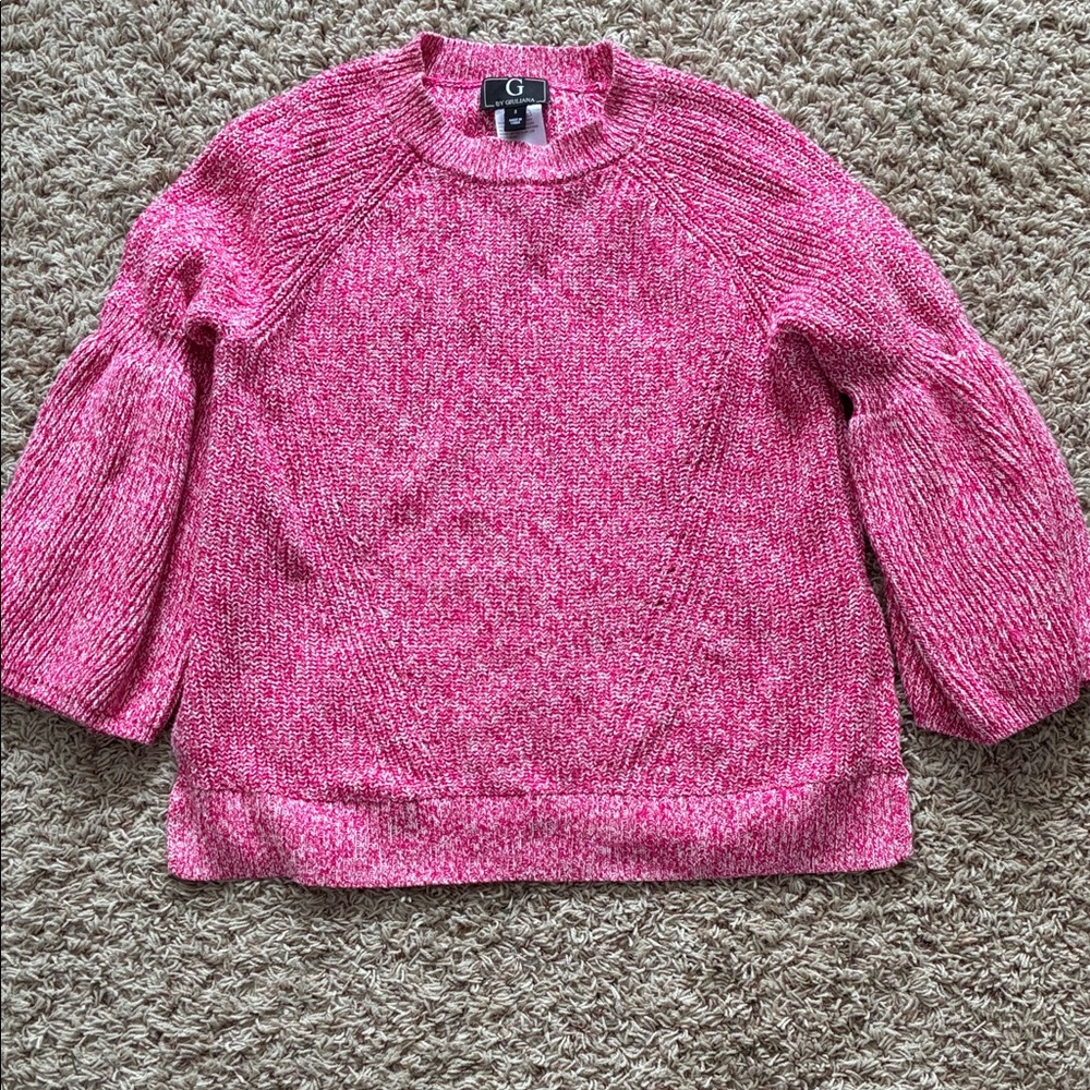 G by Giuliana Pink Melange Crew Neck Sweater